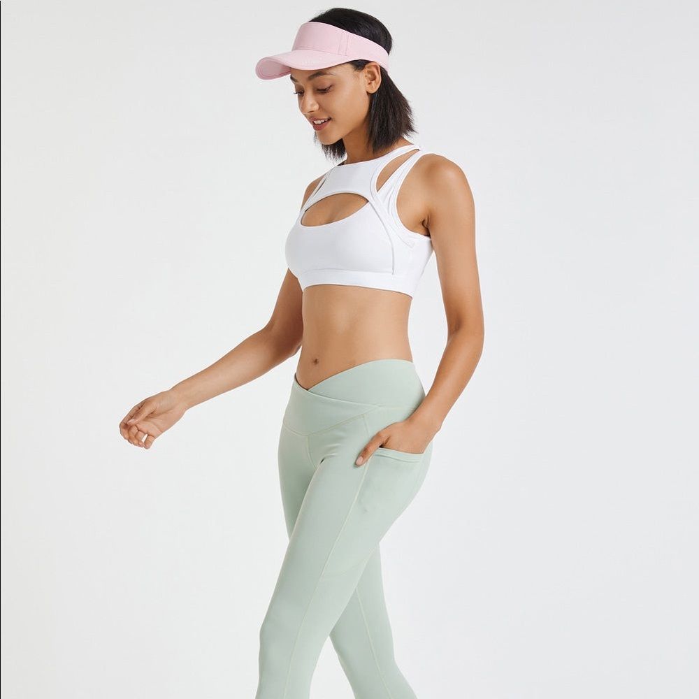 COPY - Sage Green Crossover Legging With Pockets